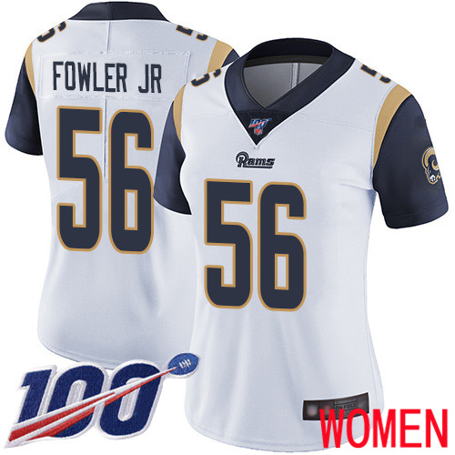 Los Angeles Rams Limited White Women Dante Fowler Jr Road Jersey NFL Football #56 100th Season Vapor Untouchable